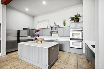 Community entertaining kitchen and dining room